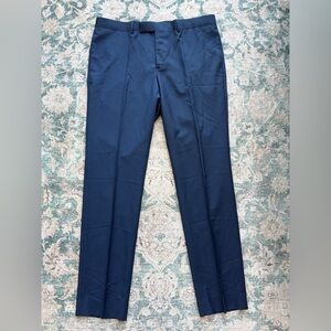 Sandro Men's Pants 36 Navy Wool Blend Mohair Flat Front Classic $450